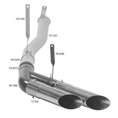 Kit Escapamento com Ponteira Dupla Americana Scania NTG 2019/2021 Lado Esquerdo
