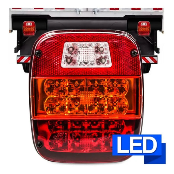 Lanterna Traseira LED Bivolt Lente Lisa