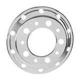 Calota Americana Dianteira com Friso Pneu sem Câmara aro 22,5 Modelo Silver - Par