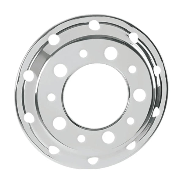 Calota Americana Dianteira com Friso Pneu sem Câmara aro 22,5 Modelo Silver - Par